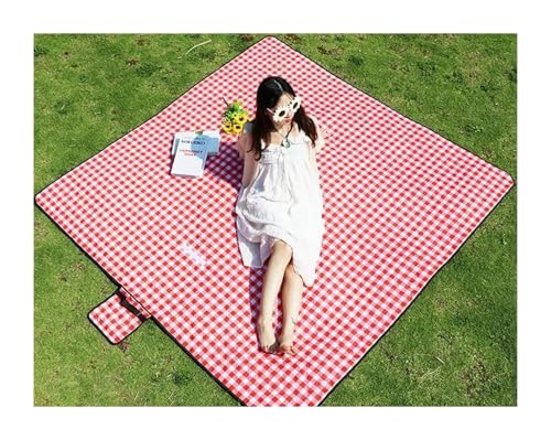 XUCZHAI Verdickte Picknickmatte, wasserdichte Stranddecke, Camping-Manta-Picknick, Campingzubehör(Red 150x200cm) von XUCZHAI
