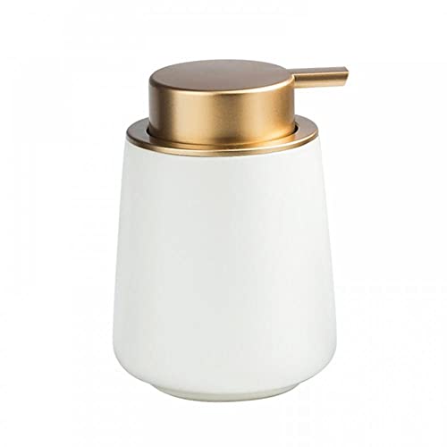 XUDREZ Süßer Keramik-Seifenspender, 400 ml, Lotionspender mit breiter Öffnung, Flüssigseifenspender-Flasche für Zuhause, Hotel, Badezimmer, Küche (weiß) von XUDREZ