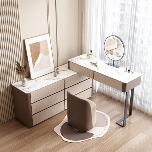 XUEBMA Intelligenter Schminktisch Mit Touchscreen,360°-Klappspiegel 120 cm Moderner Schminktisch Umwandelbarer Schminktisch Zum Schreibtisch(80cmx40x76cm) von XUEBMA