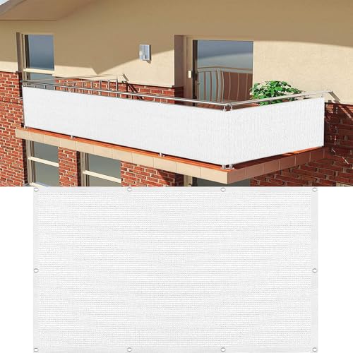 Balkon Balkonumrandung Windschutz 110 x 510 cm Wetterbeständiges Und Pflegeleichtes, in Div. Größen & Farben Balkonsichtschutz für Balkongeländer, Weiß Balkon Balkonumrandung Windschutz 110 x 510 cm Wetterbeständiges Und Pflegeleichtes, in Div. Größen & Farben Balkonsichtschutz für Balkongeländer, Weiß von XUEDNGM