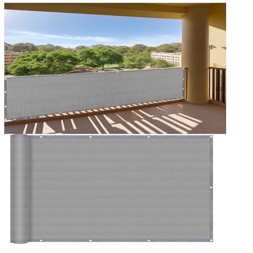 Balkon Sichtschutz Blickdicht 120 x 340 cm Balkonverkleidung Ohne Bohren Blickdichte Wind Uv-Schutz Outdoor Sichtschutz für Balkongeländer, Grau Balkon Sichtschutz Blickdicht 120 x 340 cm Balkonverkleidung Ohne Bohren Blickdichte Wind Uv-Schutz Outdoor Sichtschutz für Balkongeländer, Grau von XUEDNGM