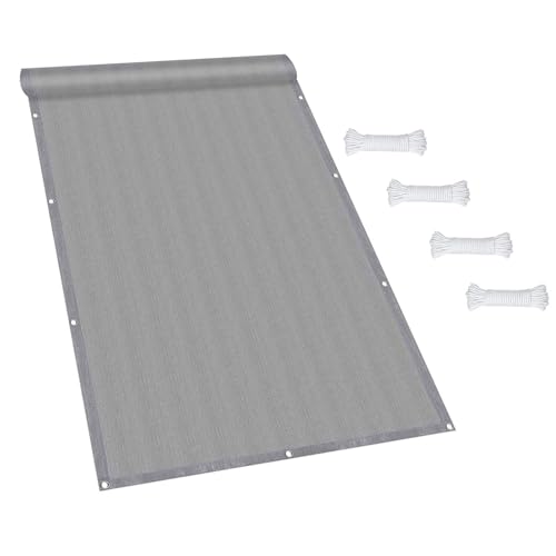 Balkon Sichtschutz Wetterfest 105 x 310 cm Uv- Und Witterungsbeständigkeit, Schnelltrocknend Und Reißfest Wetterfest Sichtschutz Balkon für Terrasse, Grau von XUEDNGM