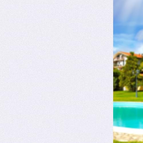 Fensterfolie Blickdicht Selbstklebend 50 x 250 cm Sichtschutzfolie Fenster Mattierte Fensterfolie Statisch Haftend, Kein Kleber, Blickdicht, Wiederverwendbar, für Zuhause, weiß matt von XUEDNGM