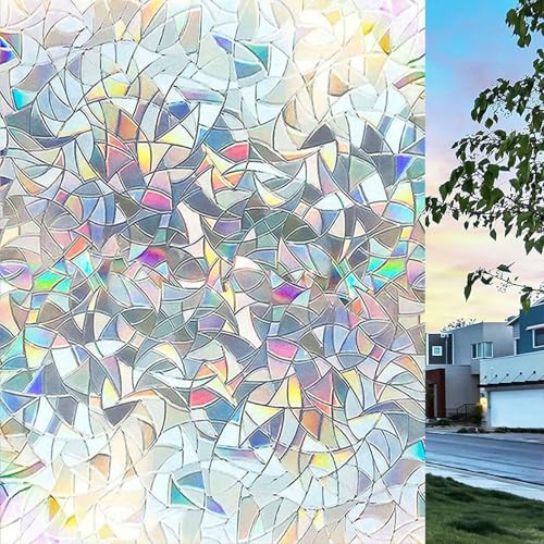 Fensterfolie Blickdicht Selbstklebend 70 x 200 cm Statisch Haftend Sichtschutzfolie Statisch Haftend, Kein Kleber, Blickdicht, Wiederverwendbar, für Zuhause, Halbmond von XUEDNGM