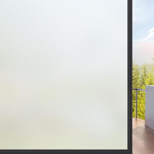 Fensterfolie Blickdicht Selbstklebend 80 x 100 cm Sichtschutzfolie Fenster Mattierte Fensterfolie Blickschutz, Sonnenschutz, Entfernbar, Statisch Haftend, für Zuhause Büro, Rein matt von XUEDNGM