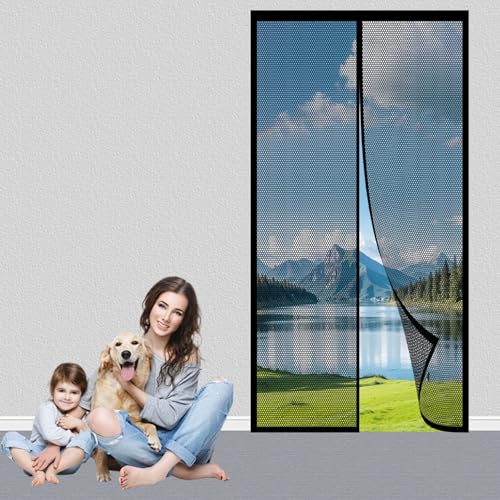Magnet Fliegengitter Balkontür Ohne Bohren 101 x 235 cm Magnetvorhang Insektenschutz Ohne Bohren Fliegengitter Fenster mit Rahmen für Fenstertüren, Haustür, Schwarz Magnet Fliegengitter Balkontür Ohne Bohren 101 x 235 cm Magnetvorhang Insektenschutz Ohne Bohren Fliegengitter Fenster mit Rahmen für Fenstertüren, Haustür, Schwarz von XUEDNGM