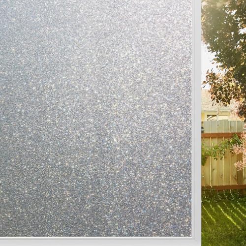 Milchglasfolie Selbstklebend Fenster 80 x 150 cm Sichtschutzfolie Fenster Selbsthaftend Blickschutz, Sonnenschutz, Entfernbar, Statisch Haftend, für Zuhause Büro, Mattiert von XUEDNGM