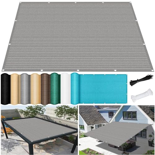 Sonnensegel Rechteckig 1 x 1.5 m Wasserdurchlässig & Atmungsaktiv UV Schutz Sonnensegel Sonnenschutz Windschutz mit Ösen für Außenbereiche Wie Garten, Hellgrau von XUEDNGM