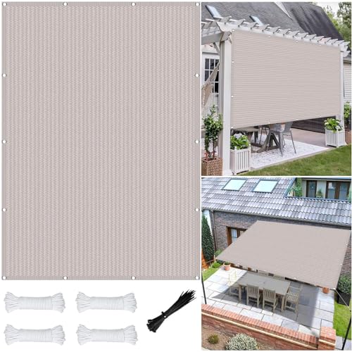 Sonnensegel Rechteckig 1.3 x 3.1 m Atmungsaktiv Sonnenschutz HDPE Windschutz mit UV Schutz Sonnensegel Outdoor Sonnenschutz mit Ösen für Terrasse Schwimmbad, Weiß von XUEDNGM