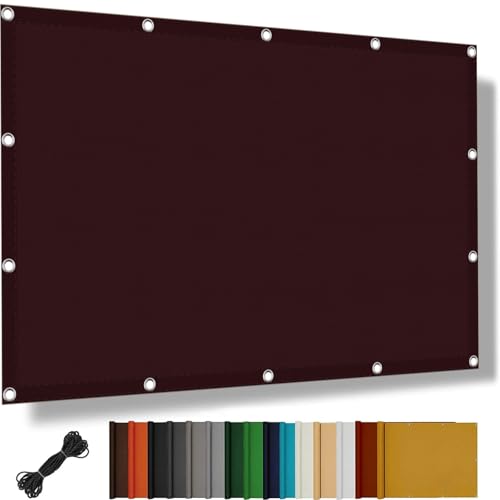 Uv-Schutz Schattiernetz Sonnensegel Balkon 0.5 x 4 m Wetterbeständig, Rechter Winkel, mit Seil Sonnensegel Wasserabweisend Balkonabdeckung Sonnensegel, für Balkon Garten, Weinrot von XUEDNGM