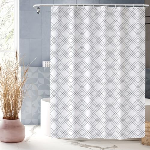 XUEDNGM Badewanne Vorhang 160 x 140 cm Anpassbar, Beschwerter Saum, Antischimmel, Waschbar, mit Haken Wasserfeste Duschvorhänge Badewanne Vorhang, Streifen von XUEDNGM