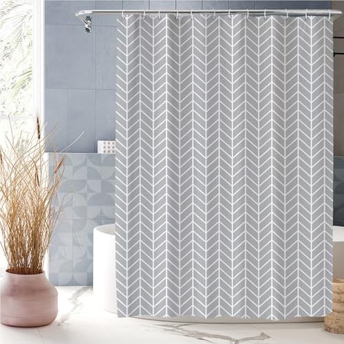 XUEDNGM Duschvorhang Textil Waschbar 100 x 200 cm Anpassbar, Wasserdicht Waschbar Antischimmel, Hochwertig, mit Haken Duschvorhang Badewanne Polyester Duschvorhang, graue Wellen XUEDNGM Duschvorhang Textil Waschbar 100 x 200 cm Anpassbar, Wasserdicht Waschbar Antischimmel, Hochwertig, mit Haken Duschvorhang Badewanne Polyester Duschvorhang, graue Wellen von XUEDNGM