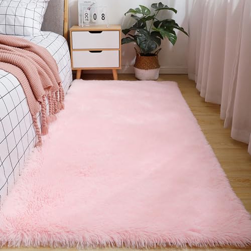XUEDNGM Flauschiger Teppich Teppich Shaggy 150 x 190 cm Waschbar Bis 30 Grad, Super Soft, Anti-Rutsch, Flauschig Wohnzimmerteppich, Rutschfester Teppich für Wohnzimmer, Schlafzimmer, Rosa XUEDNGM Flauschiger Teppich Teppich Shaggy 150 x 190 cm Waschbar Bis 30 Grad, Super Soft, Anti-Rutsch, Flauschig Wohnzimmerteppich, Rutschfester Teppich für Wohnzimmer, Schlafzimmer, Rosa von XUEDNGM