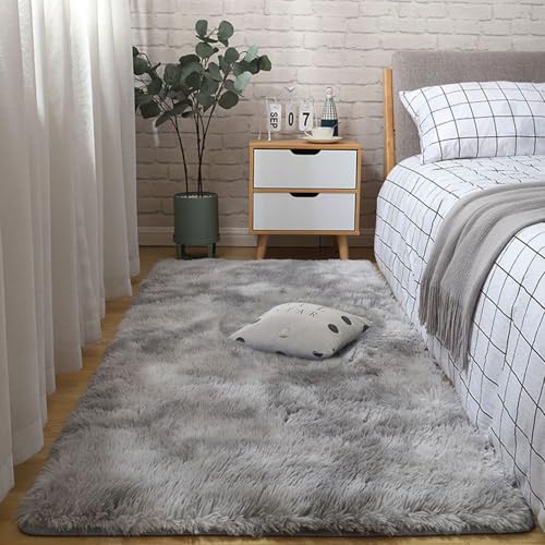 XUEDNGM Hochflor Langflor Teppiche Modern 100 x 200 cm Pflegeleicht Und Einfarbig, Weich Modern Unifarben Plüsch Shaggy Teppiche Teppich Hochflor Wohnzimmer für Wohnzimmer, Schlafzimmer, Hellgrau XUEDNGM Hochflor Langflor Teppiche Modern 100 x 200 cm Pflegeleicht Und Einfarbig, Weich Modern Unifarben Plüsch Shaggy Teppiche Teppich Hochflor Wohnzimmer für Wohnzimmer, Schlafzimmer, Hellgrau von XUEDNGM