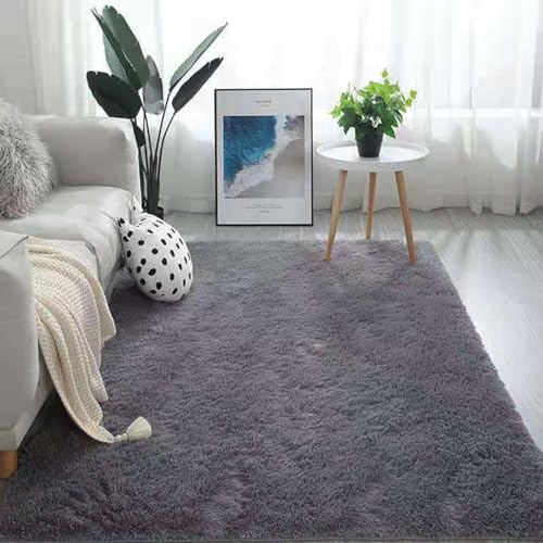 XUEDNGM Schlafzimmer Bettvorleger Teppich 140 x 140 cm Waschbar Bis 30 Grad, Super Soft, Anti-Rutsch, Flauschig Teppich rutschfeste Hochflor Wohnzimmer Teppich für Wohnzimmer, Schlafzimmer, Grau XUEDNGM Schlafzimmer Bettvorleger Teppich 140 x 140 cm Waschbar Bis 30 Grad, Super Soft, Anti-Rutsch, Flauschig Teppich rutschfeste Hochflor Wohnzimmer Teppich für Wohnzimmer, Schlafzimmer, Grau von XUEDNGM