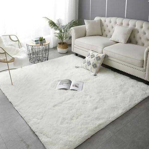 XUEDNGM Teppich Flauschig Langflor 220 x 240 cm Weiß Modern Weich Anti-Rutsch Waschbar Bis 30 Grad XUEDNGM Teppich Flauschig Langflor 220 x 240 cm Weiß Modern Weich Anti-Rutsch Waschbar Bis 30 Grad von XUEDNGM