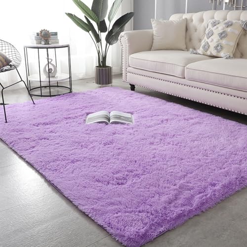 XUEDNGM Teppich Kunstfell Teppich Hochflor 110 x 180 cm Waschbar Flauschig Weich rutschfest Moderne Deko rutschfest Flauschig Weiche Teppiche für Wohnzimmer, Schlafzimmer, Lila XUEDNGM Teppich Kunstfell Teppich Hochflor 110 x 180 cm Waschbar Flauschig Weich rutschfest Moderne Deko rutschfest Flauschig Weiche Teppiche für Wohnzimmer, Schlafzimmer, Lila von XUEDNGM