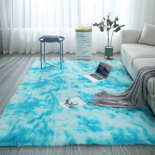 XUEDNGM Teppich Wohnzimmer Plüsch Teppich 90 x 180 cm Waschbar Bis 30 Grad, Super Soft, Anti-Rutsch, Flauschig Solid Color Teppich Flauschiger Kunstfell-Teppich für Wohnzimmer, Schlafzimmer, hellblau XUEDNGM Teppich Wohnzimmer Plüsch Teppich 90 x 180 cm Waschbar Bis 30 Grad, Super Soft, Anti-Rutsch, Flauschig Solid Color Teppich Flauschiger Kunstfell-Teppich für Wohnzimmer, Schlafzimmer, hellblau von XUEDNGM