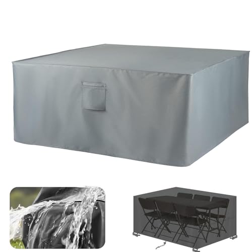 XUEDNGM Wasserdicht Abdeckplane Abdeckplane für Gartenmöbe 120 x 80 x 60 cm 420D, Regen Staubfest, mit Belüftung Abdeckung für Gartenmöbelabdeckhaube Gartenmöbel Rechteckig, Grau von XUEDNGM