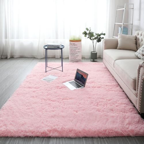 XUEDNGM Weicher Und Flauschiger Teppich 50 x 200 cm Waschbar Flauschig Weich rutschfest Moderne Deko Teppich rutschfeste Dekoration Carpet Teppiche für Wohnzimmer, Schlafzimmer, Rosa von XUEDNGM
