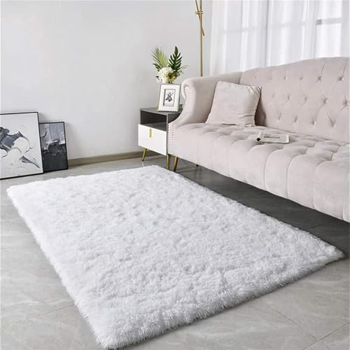 XUEDNGM Wohnzimmerteppich Weicher Teppich 105 x 280 cm Waschbar Flauschig Weich rutschfest Moderne Deko Weicher Wohnzimmerteppich für Wohnzimmer, Schlafzimmer, Weiß von XUEDNGM