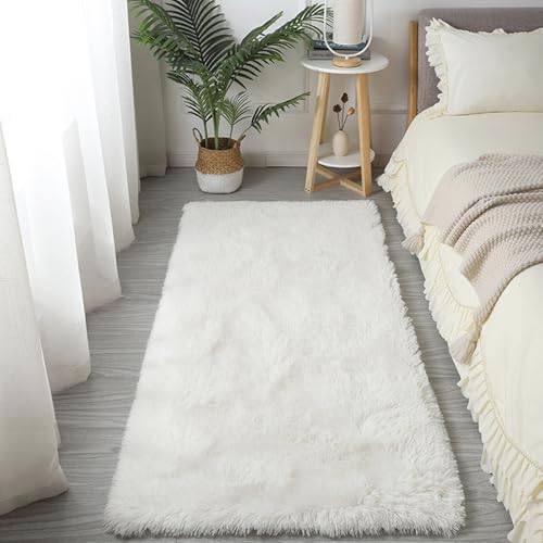 XUEDNGM Wohnzimmerteppich Weicher Teppich 60 x 350 cm Moderner Hochflor Teppich Wohnzimmer Uni Teppich Waschbar Bis 30 Grad, Super Soft, Anti-Rutsch, Flauschig für Wohn Schlafzimmer, Weiß XUEDNGM Wohnzimmerteppich Weicher Teppich 60 x 350 cm Moderner Hochflor Teppich Wohnzimmer Uni Teppich Waschbar Bis 30 Grad, Super Soft, Anti-Rutsch, Flauschig für Wohn Schlafzimmer, Weiß von XUEDNGM