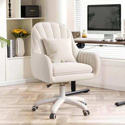 XUEGW Niedlicher Bürostuhl – Home-Computerstuhl – Verstellbarer Arbeitsstuhl – Moderner Bürodrehstuhl – Schminkstuhl mit 360° Drehfunktion – Mittelhoher Computerstuhl (schwarz) von XUEGW