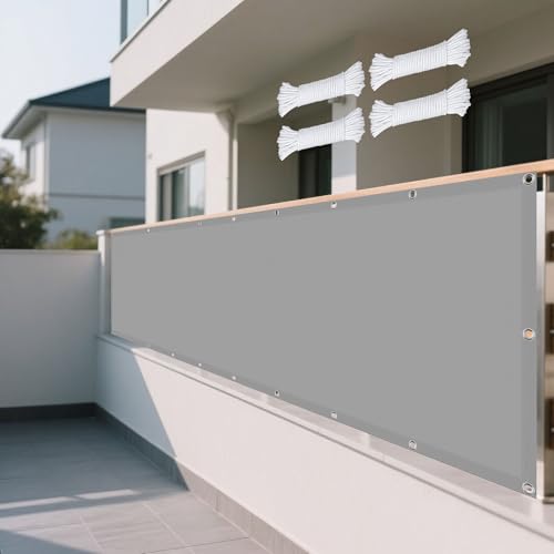Sonnensegel 10 x 10 m Rechteckig Wasserdicht Sonnenschutz Windschutz Sonnendach UV Schutz inkl Befestigungsseile für Garten Terrasse Outdoor Camping, Hellgrau von XUEHMIN