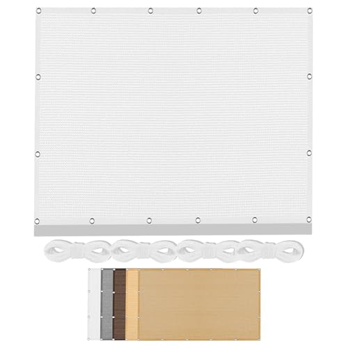 Sonnensegel Sonnenschutz 280 x 490 cm Rechteckig Atmungsaktiv Sonnenschutz Windschutz Nach Maß mit Ösen mit Ösen Ohne Bohren mit Seil für Terrasse Camping, Weiß von XUEHMIN