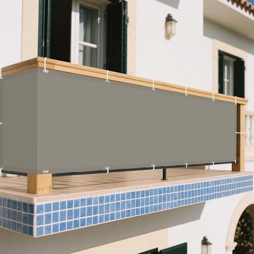 Sonnensegel Wasserdicht Rechteckig 190 x 500 cm Rechteckig Wasserdicht Sonnenschutz Windschutz Balkon Sichtschutz mit Ösen Ohne Bohren mit Seil für Terrasse Garten, Khaki Sonnensegel Wasserdicht Rechteckig 190 x 500 cm Rechteckig Wasserdicht Sonnenschutz Windschutz Balkon Sichtschutz mit Ösen Ohne Bohren mit Seil für Terrasse Garten, Khaki von XUEHMIN