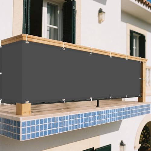 Sonnensegel Wasserdicht Rechteckig 85 x 800 cm Rechteckig Wasserdicht Sonnenschutz Windschutz Balkon Sichtschutz mit Ösen Ohne Bohren mit Seil für Terrasse Garten, Dunkelgrau Sonnensegel Wasserdicht Rechteckig 85 x 800 cm Rechteckig Wasserdicht Sonnenschutz Windschutz Balkon Sichtschutz mit Ösen Ohne Bohren mit Seil für Terrasse Garten, Dunkelgrau von XUEHMIN