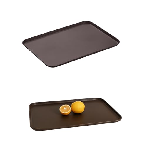 1 Stück Tablett Rechteckig Mittel Tablett Frühstückstablett Fast Food Tabletten Küche Braun Teetablett Braun Serviertablett Wiederverwendbar für Küche Café von XUEHOU