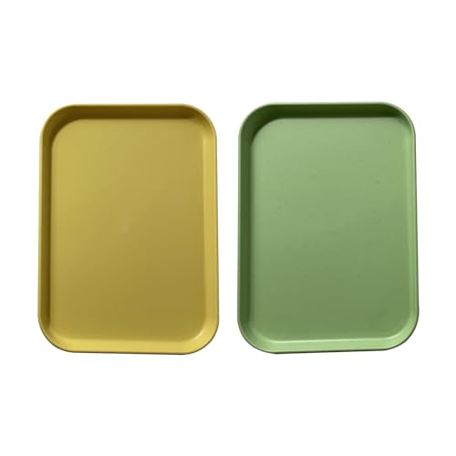 Tablett Klein Rechteckig Frühstückstablett Mini Tablett Fast Food Tablett Küche Teetablett Tablett Serviertablett Wiederverwendbar für Küche Café 24 x 17cm 2 Stück von XUEHOU