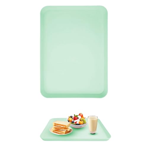 1 Stück Tablett Rechteckig Mittel Tablett Frühstückstablett Fast Food Tabletten Küche Hellgrün Teetablett Hellgrün Serviertablett Wiederverwendbar für Küche Café von XUEHOU
