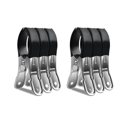 6 Stück Große Edelstahl Handtuchklammern für Strandliegen Wäscheklammern Edelstahl Handtuch Klammern Strandtuchklammern Winddicht Strandtuch Clips Handtuchklammer Badetuch für Bettwäsche Pool Stuhl von XUEHOU