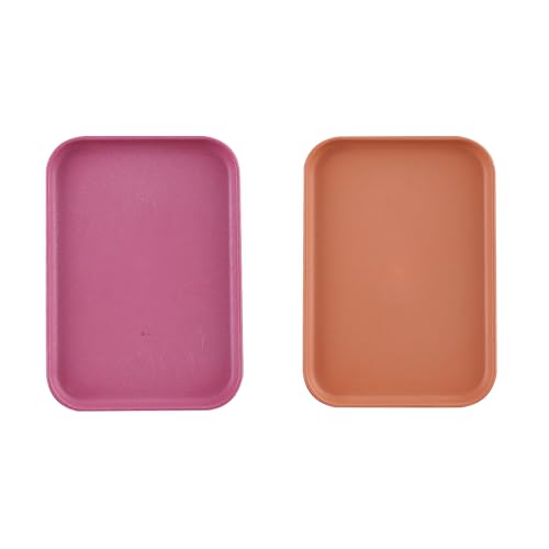 Tablett Klein Rechteckig Mini Tablett Frühstückstablett Fast Food Tablett Küche Teetablett Tablett Serviertablett Rose und Orange Wiederverwendbar für Küche Café 2 Stück von XUEHOU