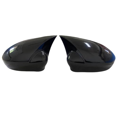 XUEJS Ersatzteile 1 Paar OX Horn Außenspiegelabdeckung Für FIAT 500 2007-2021 Shell Case Trim Add On Side Rückspiegelkappe Werkzeuge Autoteile(Glossy Black) von XUEJS