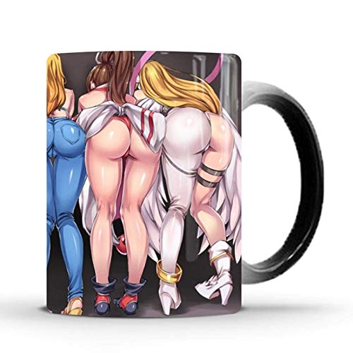 XUEKE Funny Mug New 350 ml Sexy Funny Butt Mug Cartoon Anime Spiel Kaffee Milch Tee Hitzeempfindliche Tasse Ändern der Farbe Magic Mug Geschenke für Freunde von XUEKE