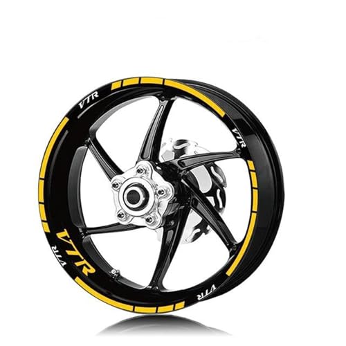 XUEKK Motorradreifen Und Felgen Dekoratives Reflektierendes Logo Kombinationsrad Aufkleber-Set Zubehör Für Honda VTR 1000 Aufkleber(Yellow) von XUEKK