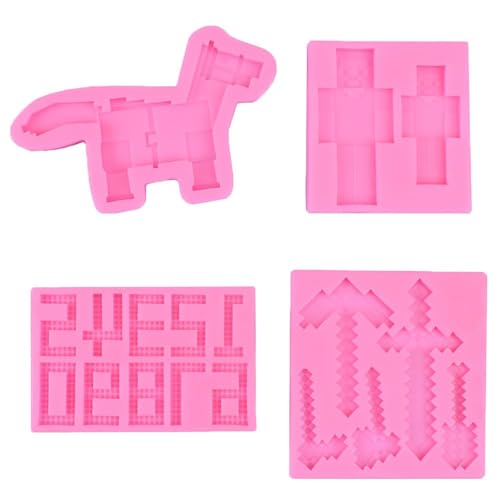 XUELIYUN 4 Stücke Bausteine Schokolade Silikonform Waffe Roboter Pony Digital Silikonform Block Brick Candy Mould für Thema Kinder Party und DIY Kuchen Backen Dekoration, Flipping Candy, Biscuit XUELIYUN 4 Stücke Bausteine Schokolade Silikonform Waffe Roboter Pony Digital Silikonform Block Brick Candy Mould für Thema Kinder Party und DIY Kuchen Backen Dekoration, Flipping Candy, Biscuit von XUELIYUN