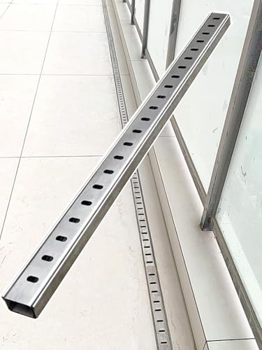 Terrassen-Abflussset für den Außenbereich – 3 m Langer, schmaler Wasserschlitz-Entwässerungsgraben für Gartenauffahrten und Schwellen, 100 x 40 mm (3,9 x 1,6 Zoll) – Effektive Lösung zur was von XUELOMZ