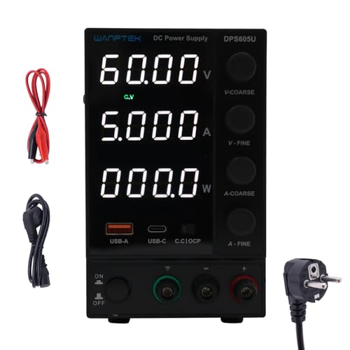 Labornetzteil (60V 5A), DPS605U 300W DC-Schaltnetzteil mit 4-stellige Anzeige Labornetzgerät, 220V 2-in-1 DC Netzteil und Multimeter von XUEMANSHOP