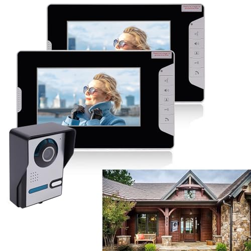 Video Türsprechanlage, 7" Video Türsprechanlage Monitor Klingel Sprechanlage mit Kamera TÜrklingel, Außenüberwachung und der Infrarot-Nachtsichtfunktion von XUEMANSHOP