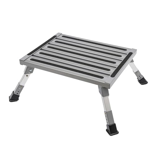 Wohnwagen Trittstufe, Tragbare Klapptritt, Einstellbare Höhe 18.5-19.8-21-22.5cm, Tragfähigkeit 150kg, für Caravan Wohnmobil SUV, Wohnmobilen, Reiseanhängern von XUEMANSHOP