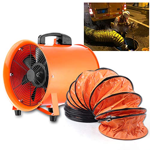 XUEMANSHOP Bauventilator, 320W Rohrventilator mit 10 m Schlauch Axialgebläse, 2800r/min Baulüfter Gebläse, 71 dB Geräuschpegel Industrielüfter von XUEMANSHOP