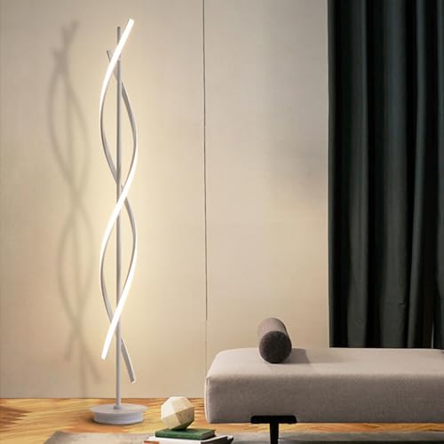 XUEMANSHOP Stehlampe LED Dimmbar, 1,35m Spiral LED Dimmbar Stehlampe Modern Standleuchten Leselampe Stehlampe für Schlafzimmer Wohnzimmer von XUEMANSHOP