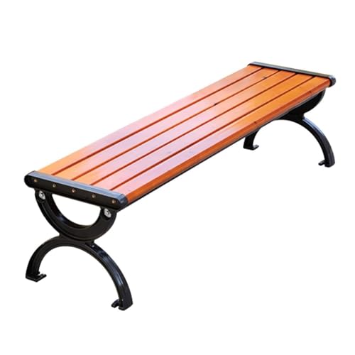 Gartenbank im Freien, Außenholzbank for die Veranda, Eingangsbank/Gartenbank/Parkbank, Allwetter-Terrassenbank for den Außenbereich, Eisenbänke for draußen, Starke Tragfähigkeit 120 cm(L) von XUEQIZHENG