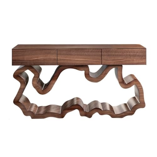 XUEQIZHENG Eingangsbereich Tisch Home Decor, 63" Eingangstisch aus Massivholz mit Schubladen for Flur und Wohnzimmer(Brown) von XUEQIZHENG
