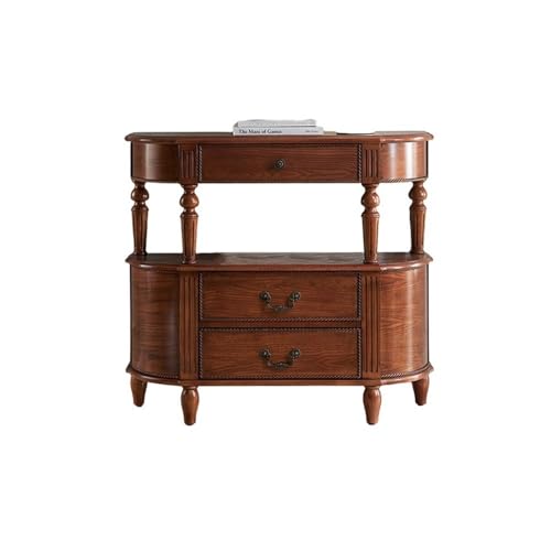 XUEQIZHENG Eingangsbereich Tisch Home Decor, Eingangstisch aus Massivholz, Vintage-Aufbewahrungsschrank for den Essbereich im Flur – stilvoll und langlebig(100cm) von XUEQIZHENG