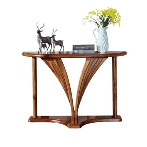 XUEQIZHENG Eingangsbereich Tisch Home Decor, Halbmond-Konsolentisch mit geometrischem Sockel for Eingangsbereich und Wohnzimmer(L) von XUEQIZHENG